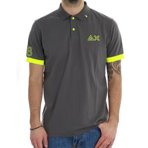 POLO CONTRASTI FLUO SUN68 ANTRACITE